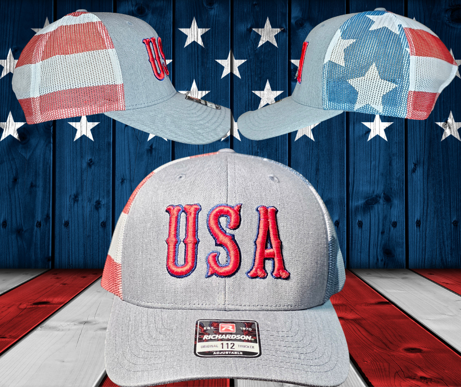 Patriotic US Flag USA Richardson Trucker Hat