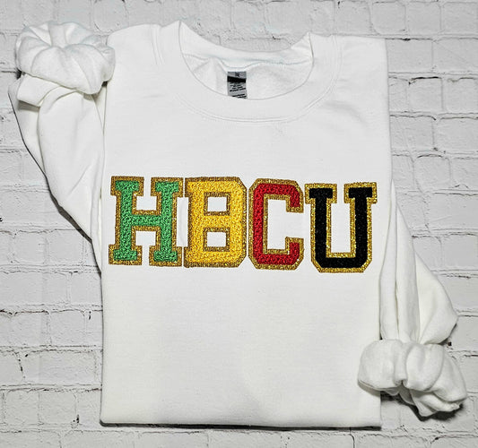 HBCU Faux Chenille Embroidered Crewneck Sweatshirt