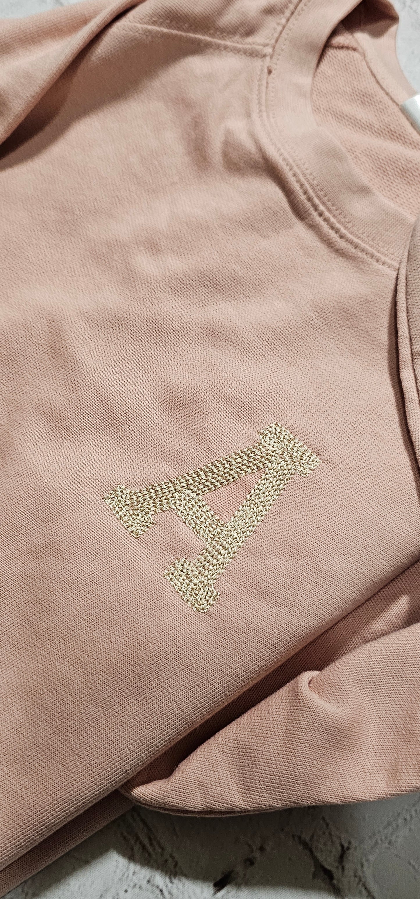 Embroidered Chain Stitch Monogram Lightweight Sweatshirt