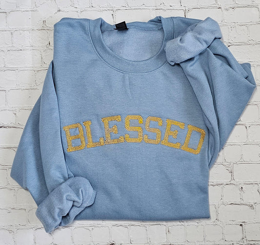 Blessed Embroidered Crewneck Sweatshirt