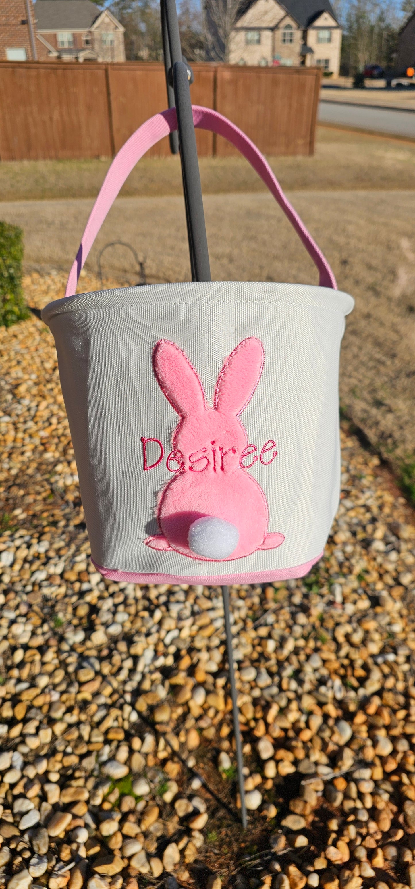 Embroidered Personalized Bunny Easter Basket