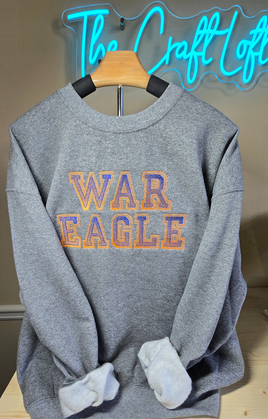 War Eagle Embroidered Varsity Sketch Crewneck Sweatshirt