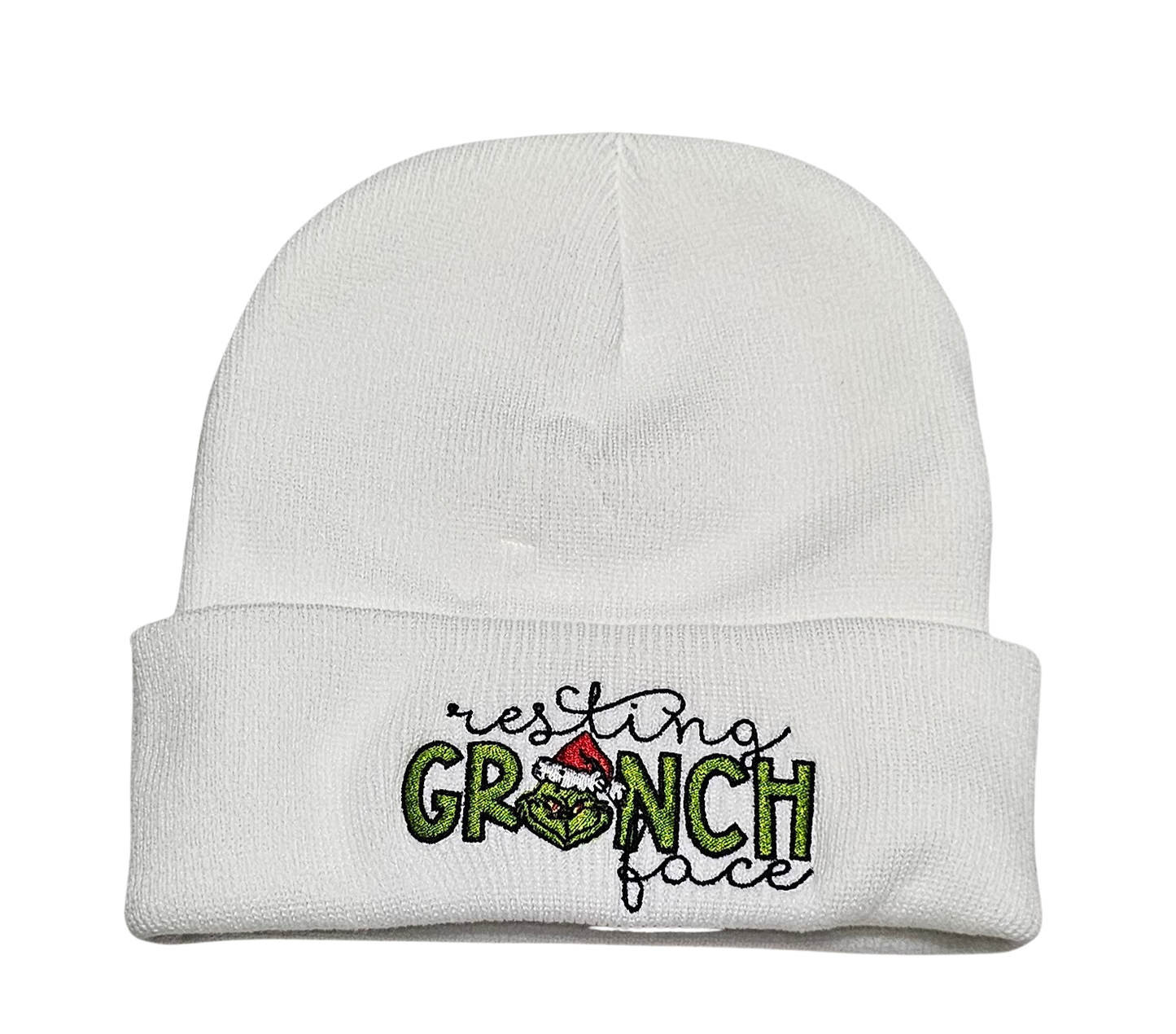 Resting grinch face beanie