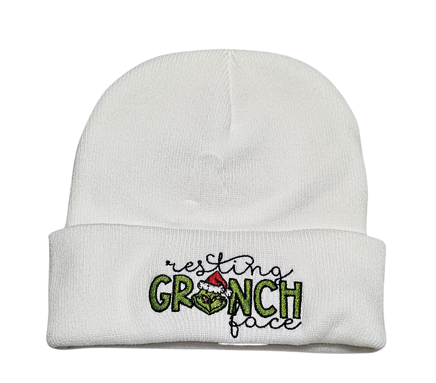 Resting grinch face beanie