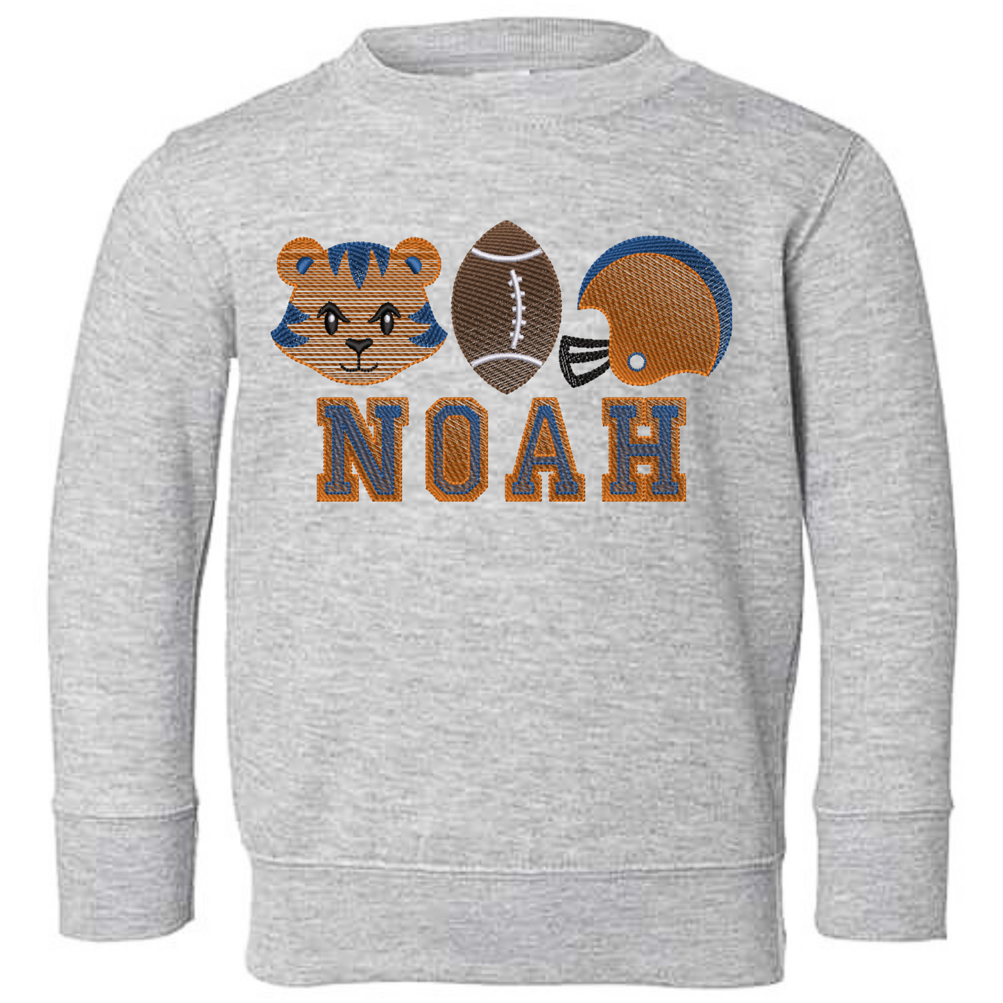 Personalized Toddler/Youth Embroidered Crewneck Football Mascot Sweater