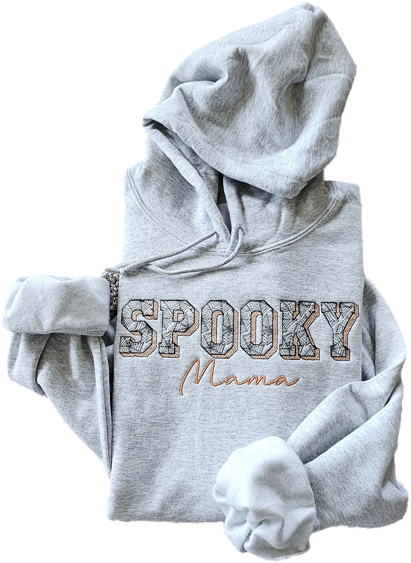 Embroidered Spider Web Spooky Mama Hoodie/Sweatshirt