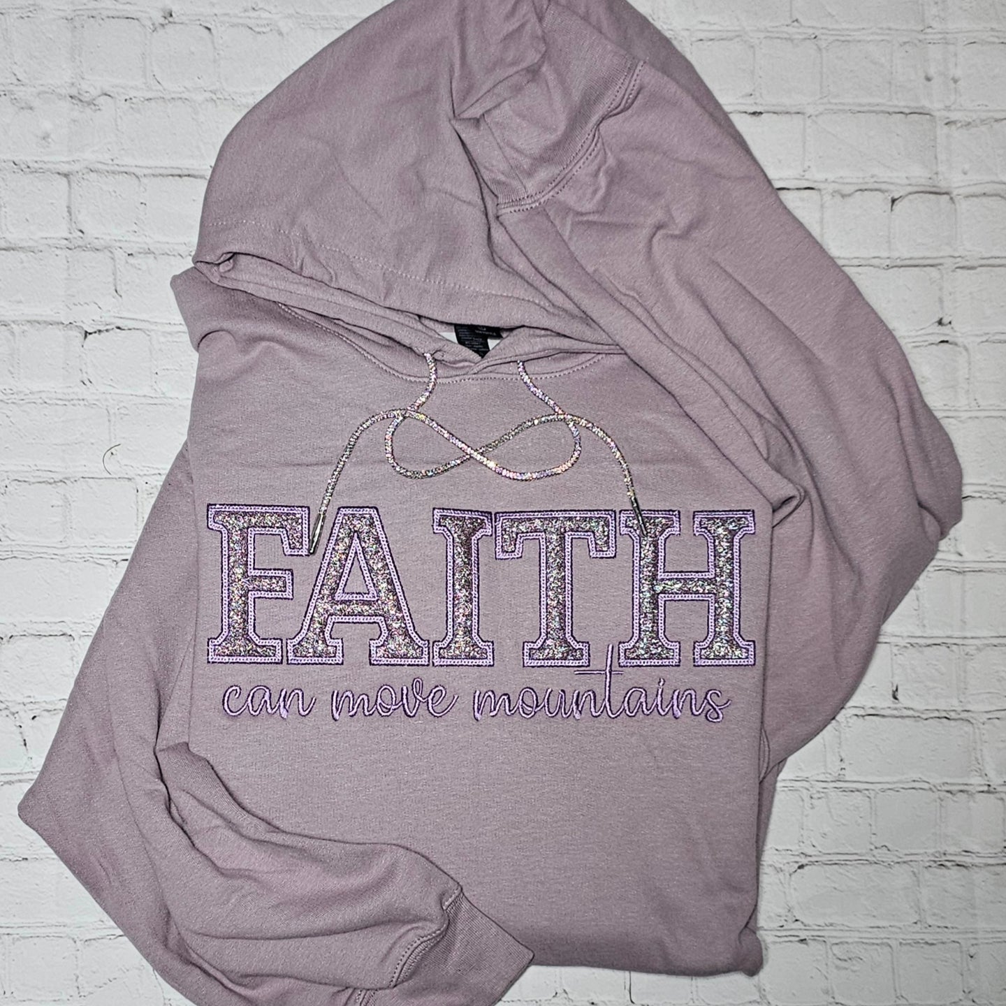 Faith can move mountains embroidered hoodie
