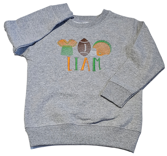 Personalized Football Toddler Crewneck Sweater
