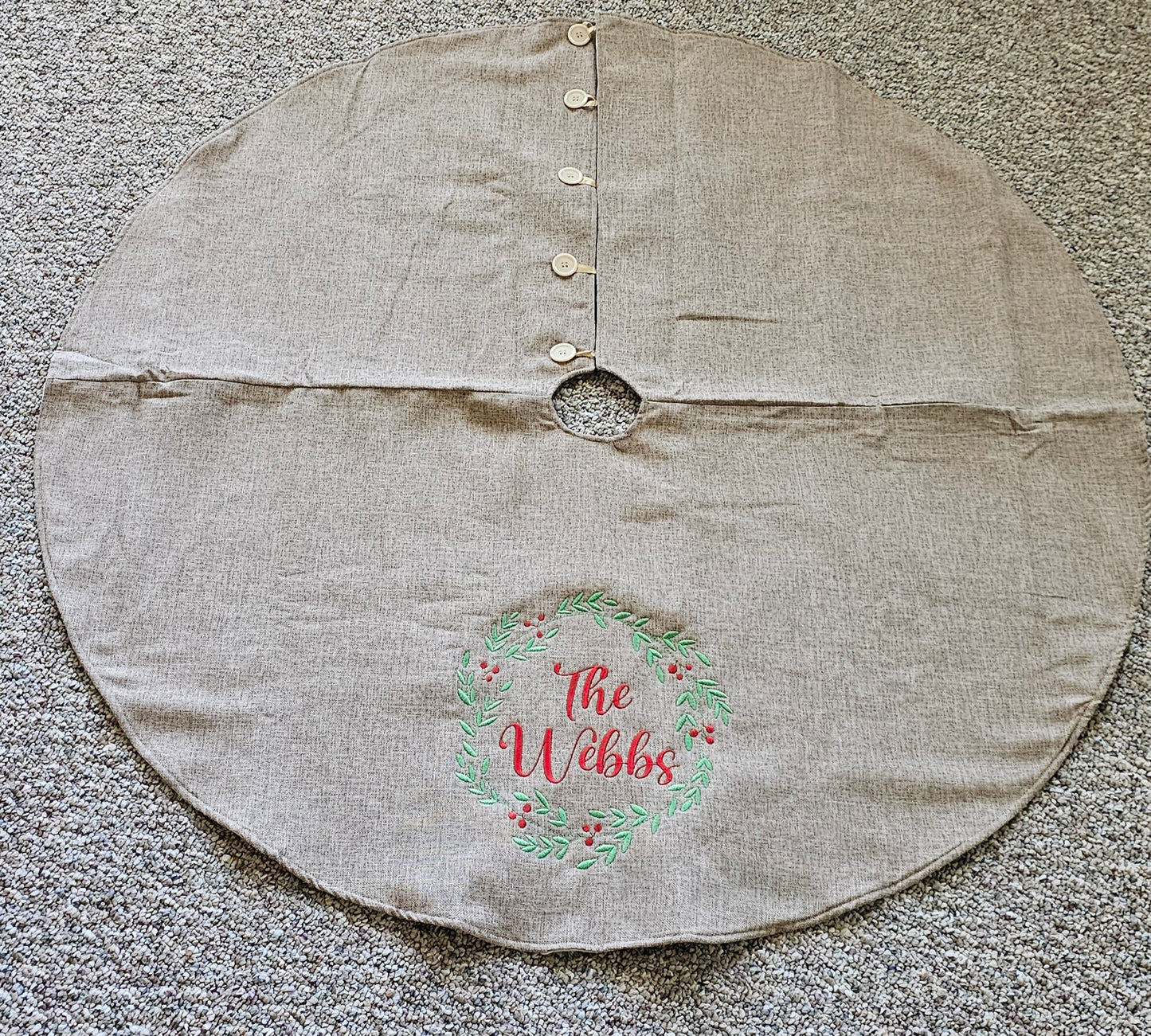 Personalized Embroidered Christmas Tree Skirt